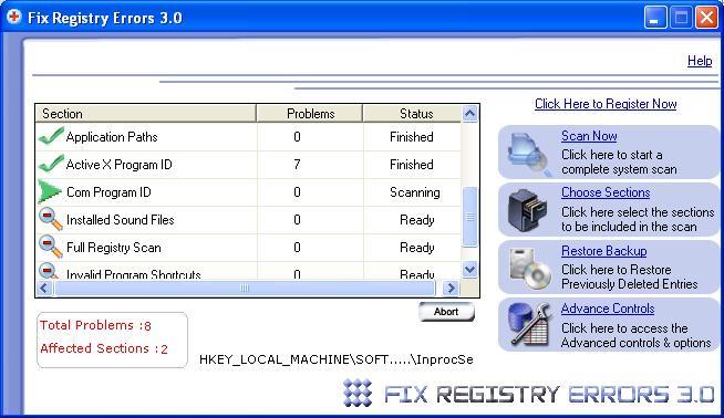 Fix Registry Errors Screenshot